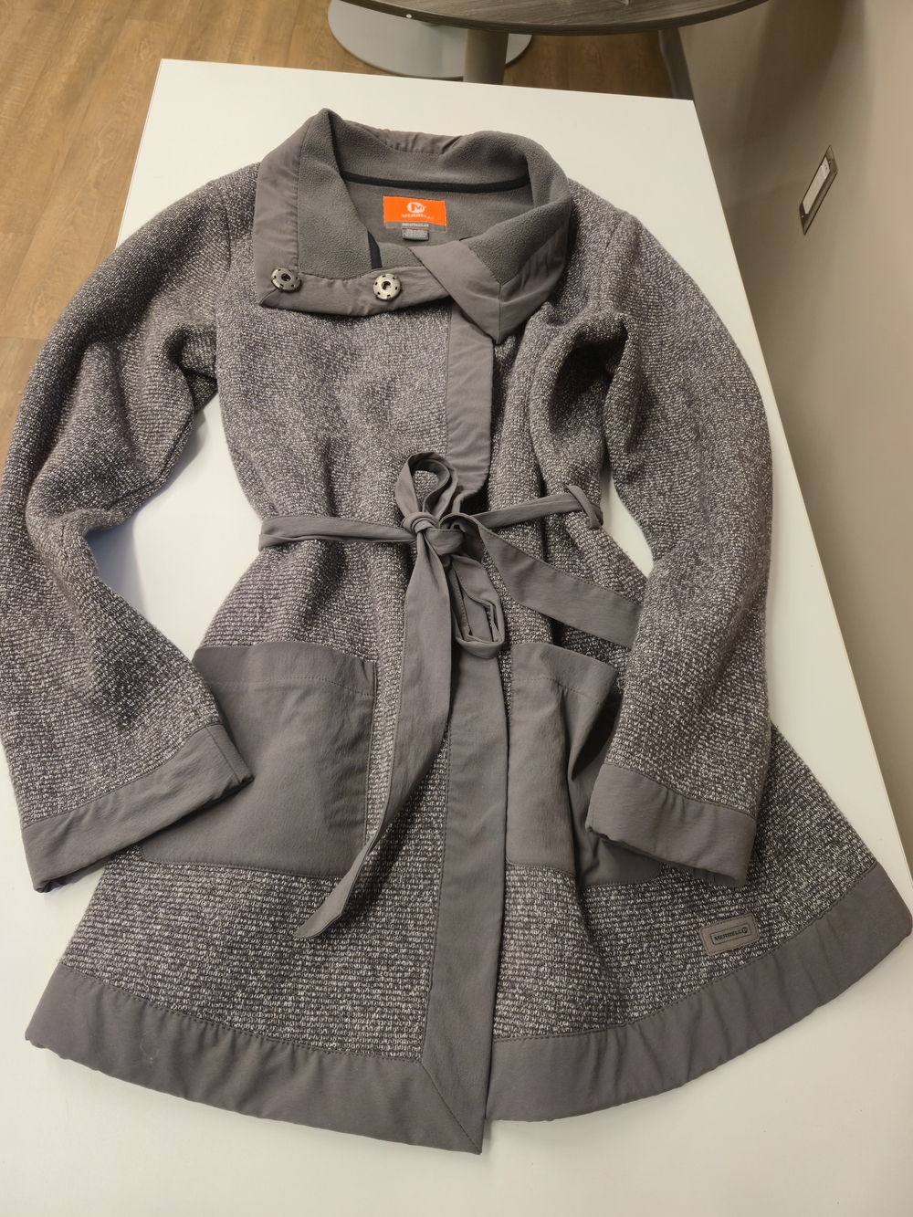 Merrell Women's Gray Textured Knit Jacket XL